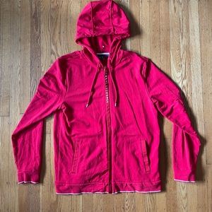 Armani Exchange Red Zip up Hoodie